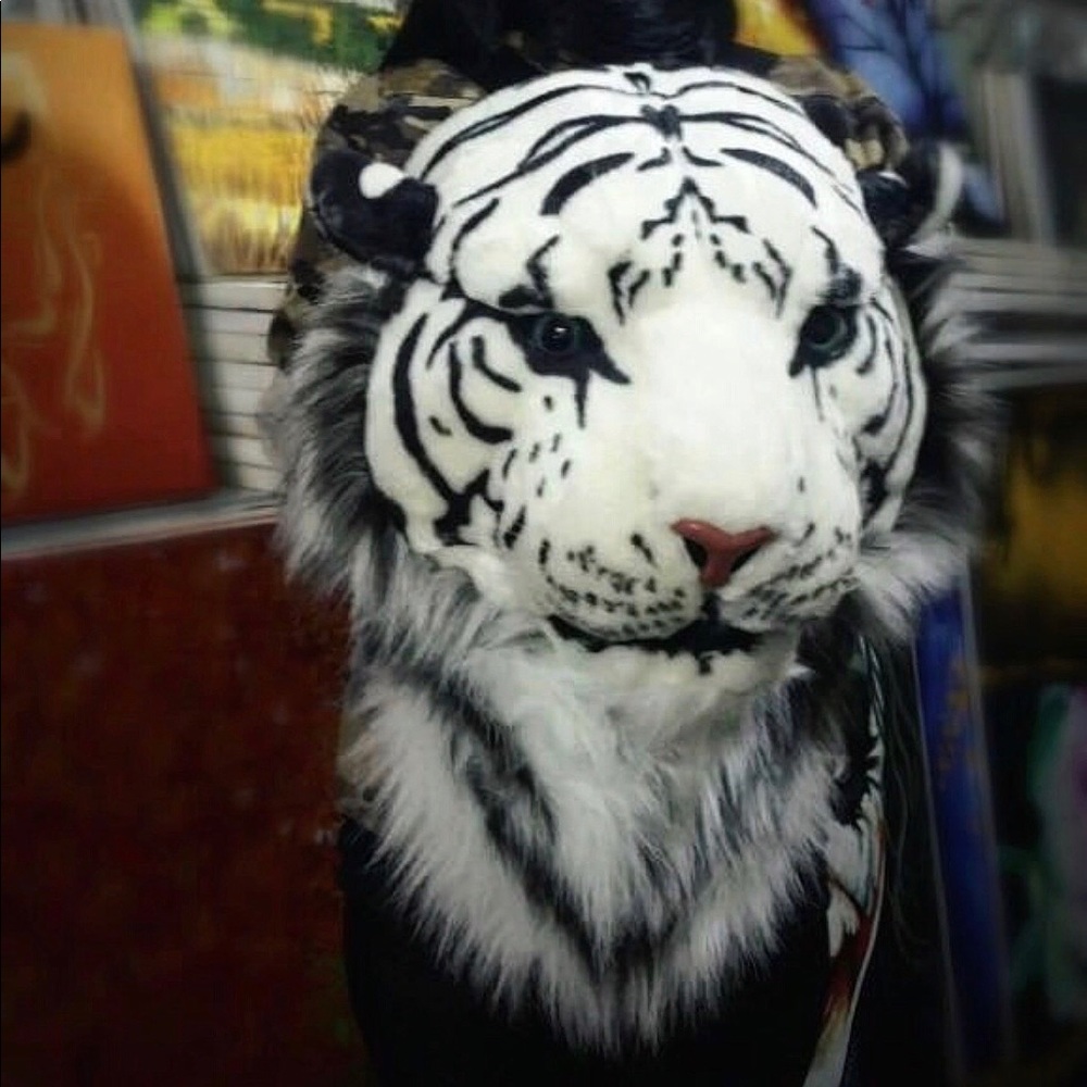 White Tiger Head Backpack